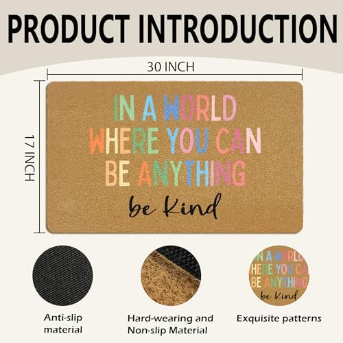 Boho Classroom Coir Door Mats Outdoor, in a World Where You Can Be Anything Be - Image 3