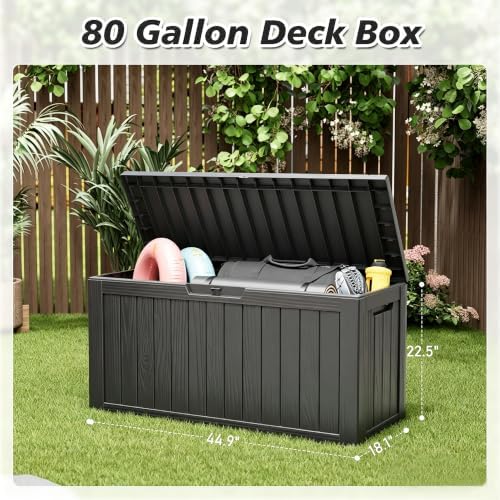 KAMABOKO Outdoor Storage Box, 80 Gallon Deck Box Outdoor Waterproof Patio - Image 2