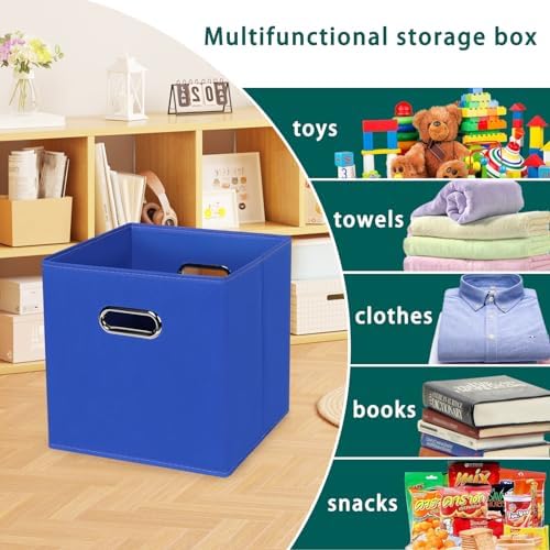 Black Foldable Storage Cubes Bins, Fabric Storage Box Cubes Organizer Baskets - Image 3