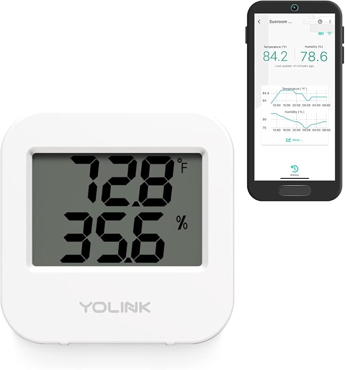 Smart Temperature Humidity Sensor Works w/Alexa IFTTT, 1/4 Mile Super Long by YoLink