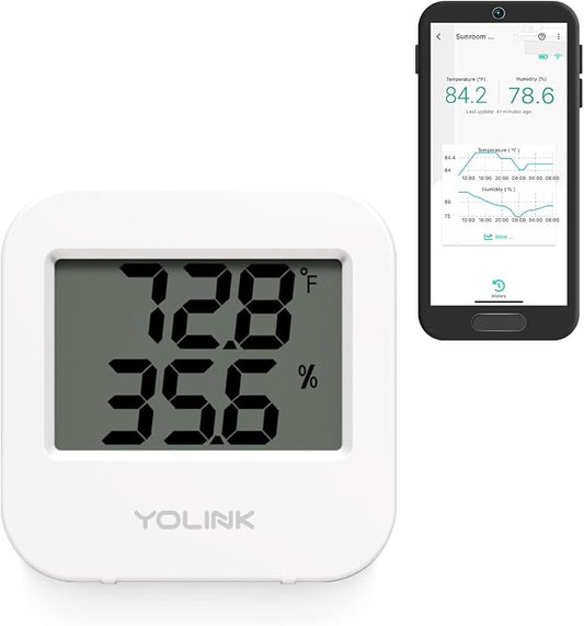 Smart Temperature Humidity Sensor Works w/Alexa IFTTT, 1/4 Mile Super Long by YoLink
