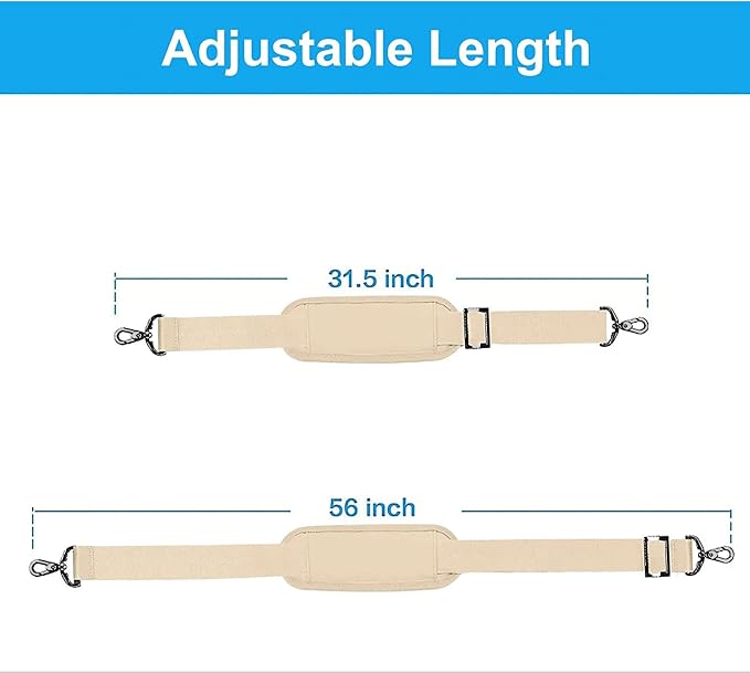 MOSISO 56 inch Shoulder Strap, Adjustable Thick Soft Universal Replacement - Image 3