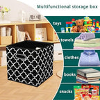 Black Foldable Storage Cubes Bins, Fabric Storage Box Cubes Organizer Baskets - Image 3