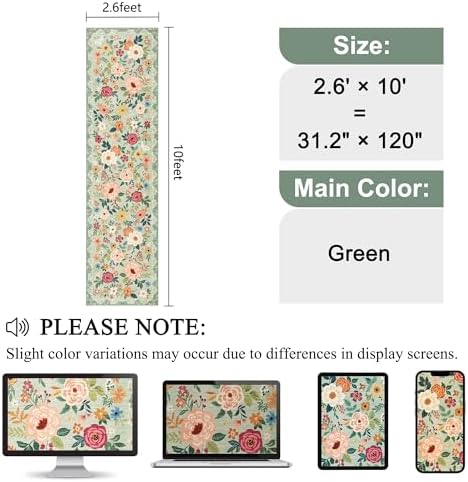 DUKINO 2.6x10 Runner Rug for Hallway, Washable Kitchen Rugs Non Slip - Image 2