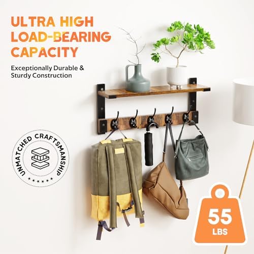 Oraich Wall Hooks with Shelf, Coat Rack Wall Mount - Image 2