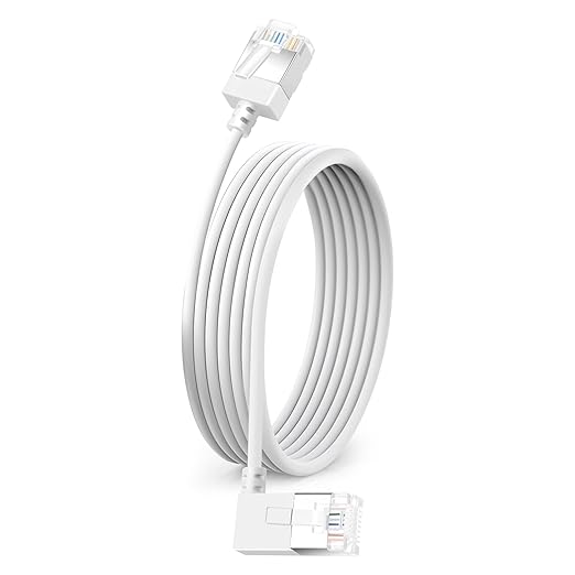 Flexible Cat 6 Ethernet Cable 90° Right Angled 1.6 Feet, Ultra Thin & Slim Rj45 by DUTEVOLNS