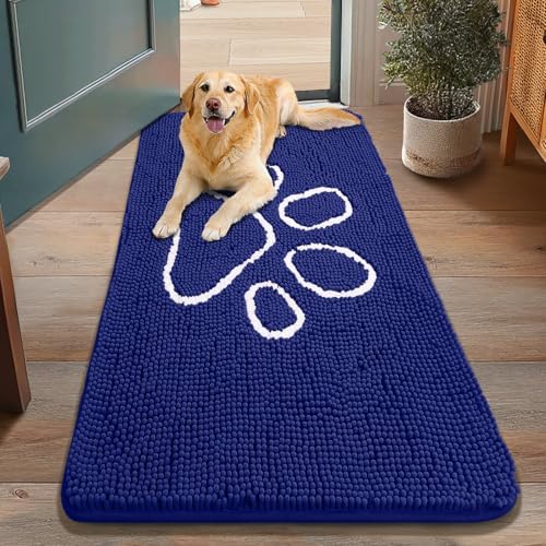 Smiry Dog Door Mat for Muddy Paws, Absorbent Non Slip Dirt Trapper by Smiry