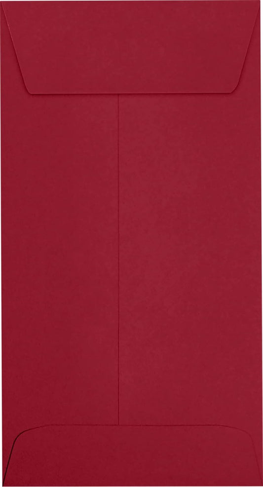 LUXPaper #7 Coin Envelopes | Peel & Press | 3 1/2" x 6 1/2" | Garnet Red | 80lb. Text | 50 Qty