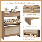 HOKYHOKY Rattan Shoe Storage Cabinet - Image 6