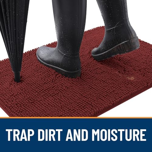 OLANLY Dog Door Mat for Muddy Paws 59x24, Super Absorbent Chenille Mud Mat - Image 2