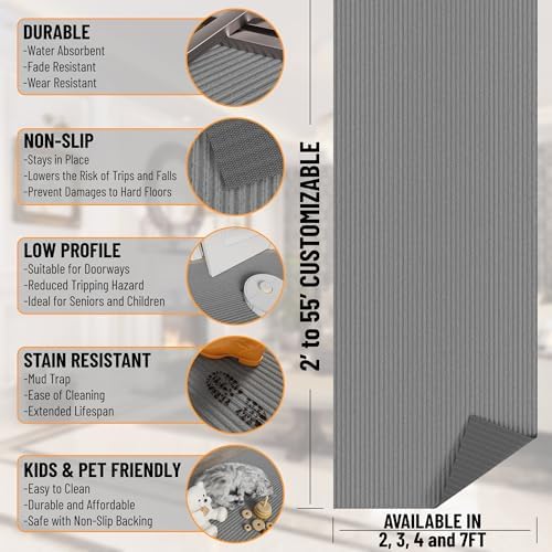 Ottomanso 4x16 Large Waterproof Floor Mat, Non-Slip Indoor Outdoor Door Mat - Image 3