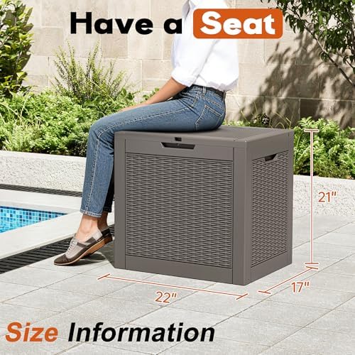 Outdoor Storage Box, Resin Deck Boxes Indoor and outdoor, Waterproof Storage - Image 2