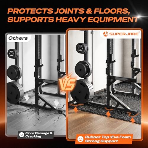 SUPERJARE 0.56'' Thick 96 Sq Ft Rubber Top Gym Flooring - Image 4