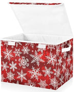 Bolaz Storage Bins with Lids and Handles, Christmas Snowflake Storage Box by Unknown