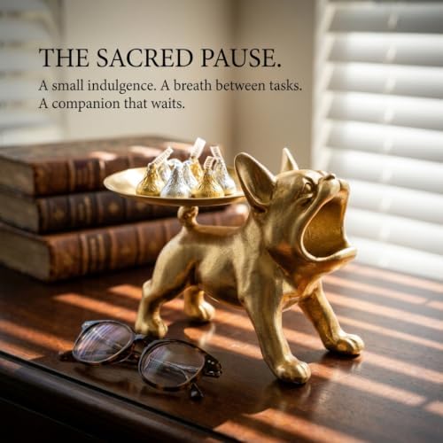 Gold French Bulldog Decorative Tray, Candy Dish and Jewelry Tray - Image 4