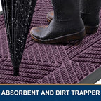 Smiry Front Door Mat Outside Entrance, Low Profile Rubber Doormat - Image 3