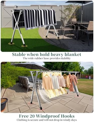 Folding Stainless Steel Laundry Drying Rack 95 Inches - Image 3