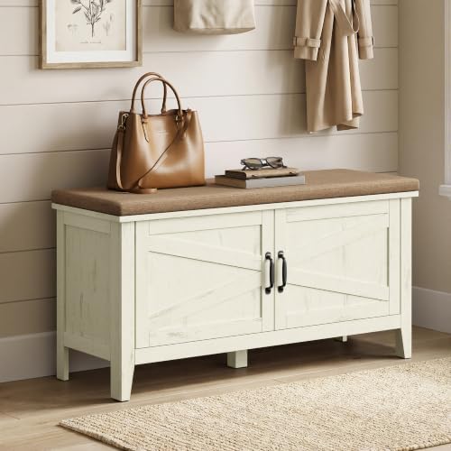VASAGLE Shoe Bench, Farmhouse Entryway Bench by VASAGLEbySONGMICSHOME