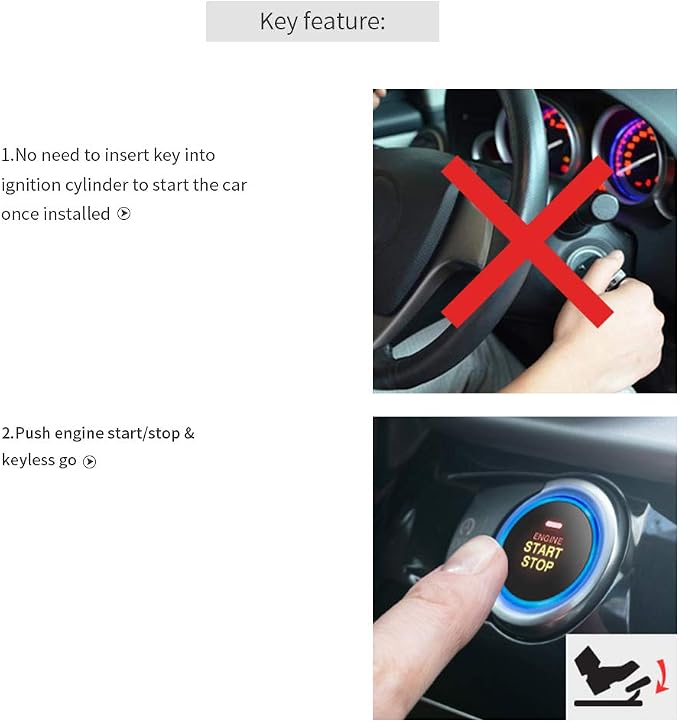 EASYGUARD EC004 Smart RFID Push Engine Start Button kit & Keyless Go System - Image 4