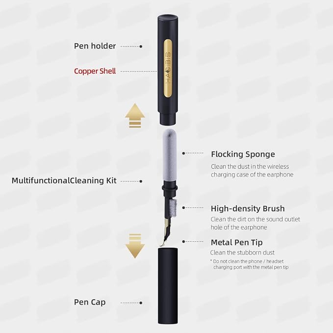 Hagibis Cleaning Pen for Airpods Pro 1 2 Multi-Function Cleaner Kit Soft Brush - Image 2