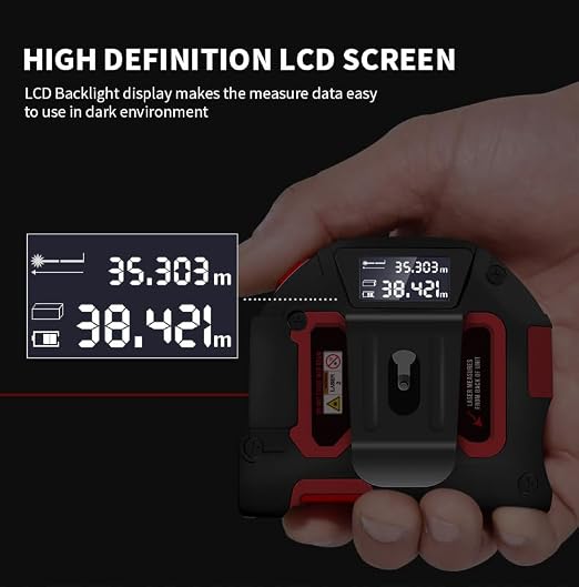 SPARKEY 2-in-1 Laser Tape Measure, 130Ft Laser Distance Measurement, - Image 2