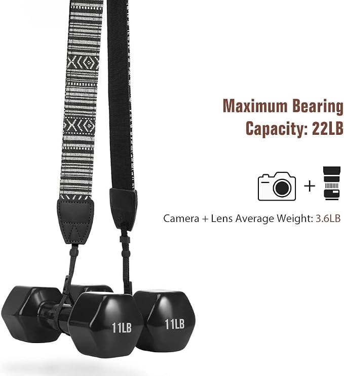 MoKo Camera Strap, Retro Cotton Canvas Woven Strap Universal Shoulder Neck - Image 5