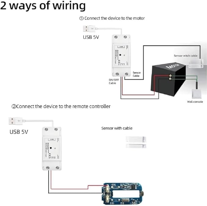 Easy Installation, Huacaoe Tuya Smart WiFi 5V Garage Door Opener Controller - Image 2