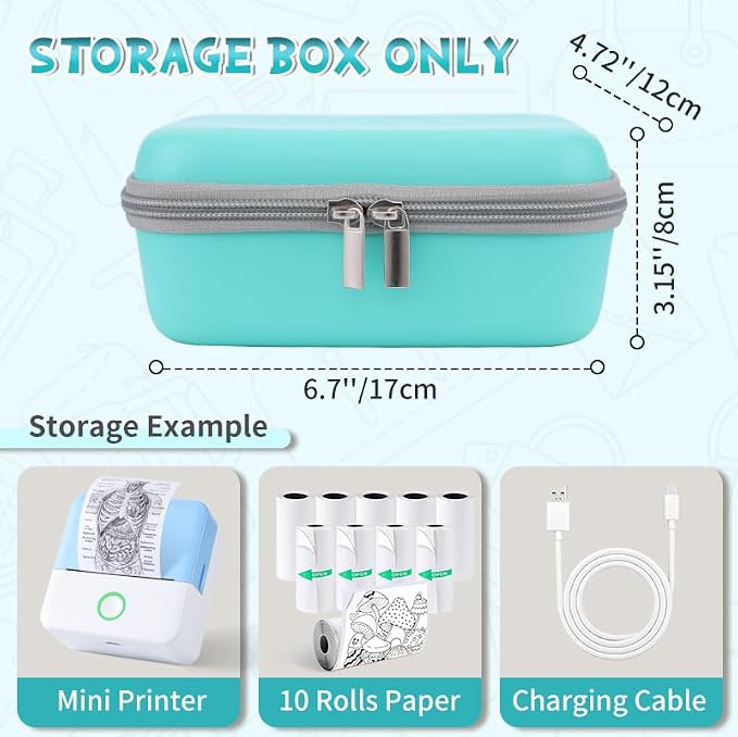 Carrying Case for Print Pods Mini Printer, Portable Mini Thermal Sticker Maker - Image 6