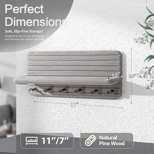 Rebee Vision Pine Wood Key Holder Wall Mount - Image 2