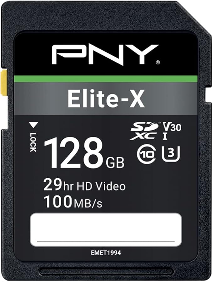 PNY 128GB Elite-X Class 10 U3 V30 SDXC Flash Memory Card - Image 3