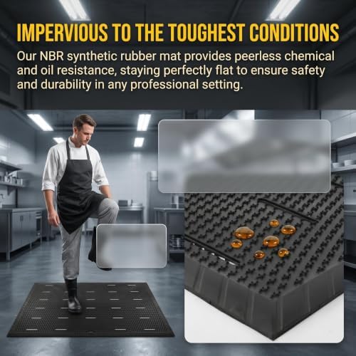 Rubber Floor Mats 47"x35", Commercial Restaurant Drainage Mat - Image 4