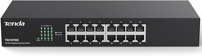Tenda 16 Port Gigabit Ethernet Switch | Desktop/Rackmount Network Switch | by Tenda