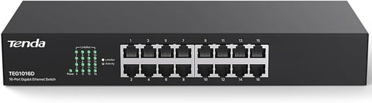 Tenda 16 Port Gigabit Ethernet Switch | Desktop/Rackmount Network Switch | by Tenda