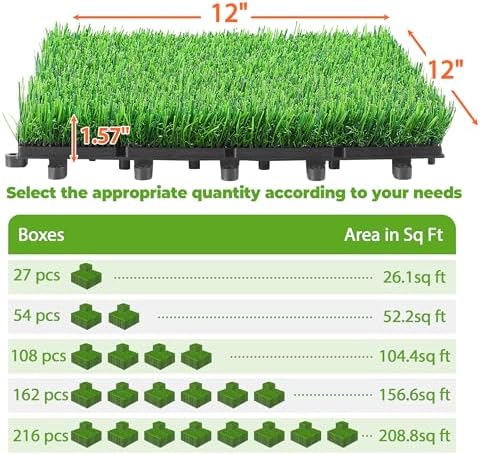 27 PCS Interlocking Artificial Grass Tiles - Image 2