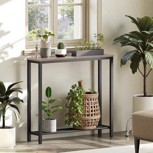 YATINEY Narrow Console Table, 2-Tier Small Sofa Table, 29.5" Thin Entryway - Image 4
