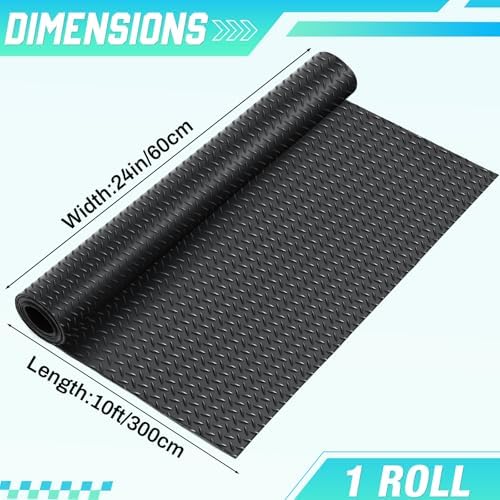 Breling 24 in X 10 ft Rubber Diamond Plate Garage Floor Mat - Image 2