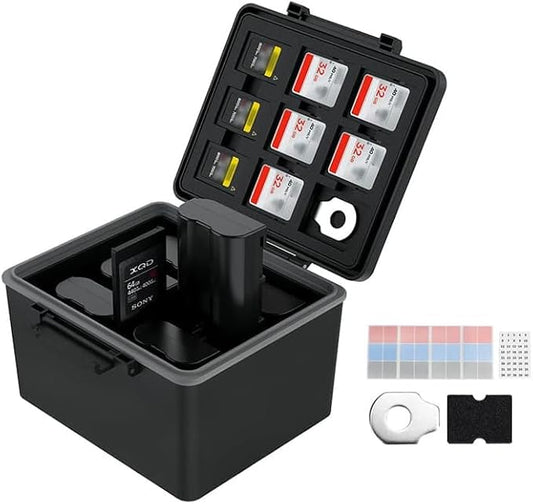 LP-E6 EN-EL15C NP-W235 FZ100 Camera Battery and Memory Card Case by JJC
