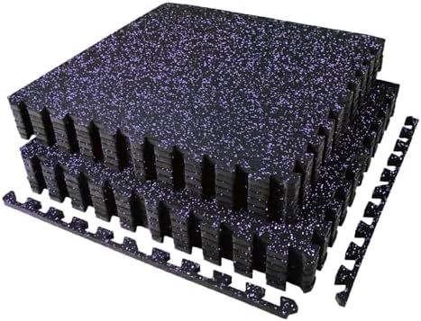 AIRHOP 0.56in Thick 48 Sq Ft Exercise Equipment Mats, 12 Tiles Upgraded Rubber by Airhop
