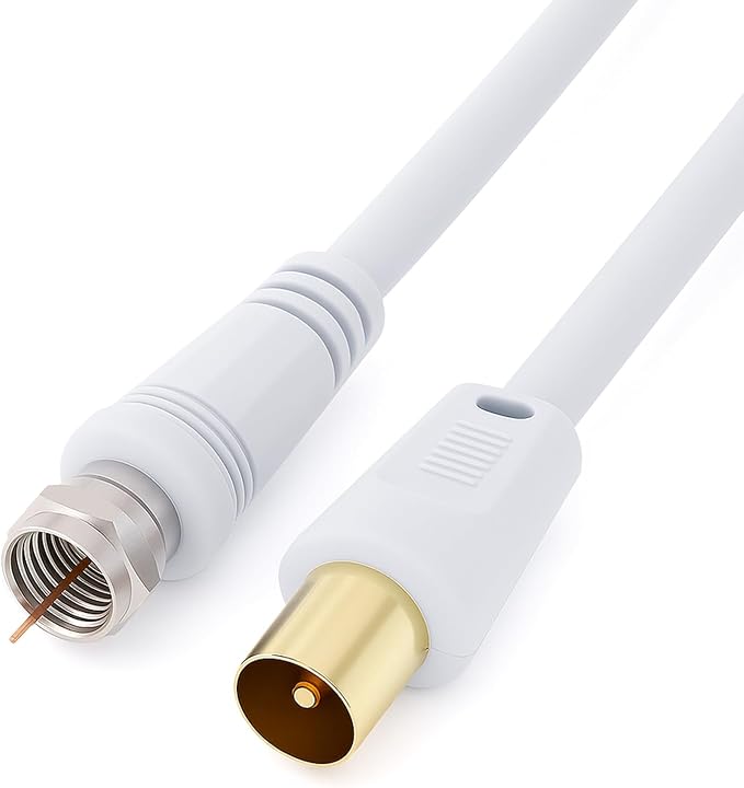 Coaxial Aerial F Connector Male Plug to RF M-Male Cable by Keple