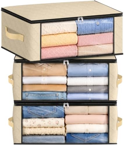 Fab totes 35L Closet Organizers, Foldable Under Bed Storage Containers by Fabtotes