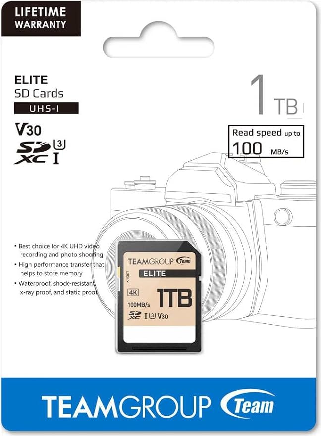 TEAMGROUP Elite 1TB UHS-I U3 V30 UHD Read Speed up to 100MB/s SDXC High Speed - Image 2