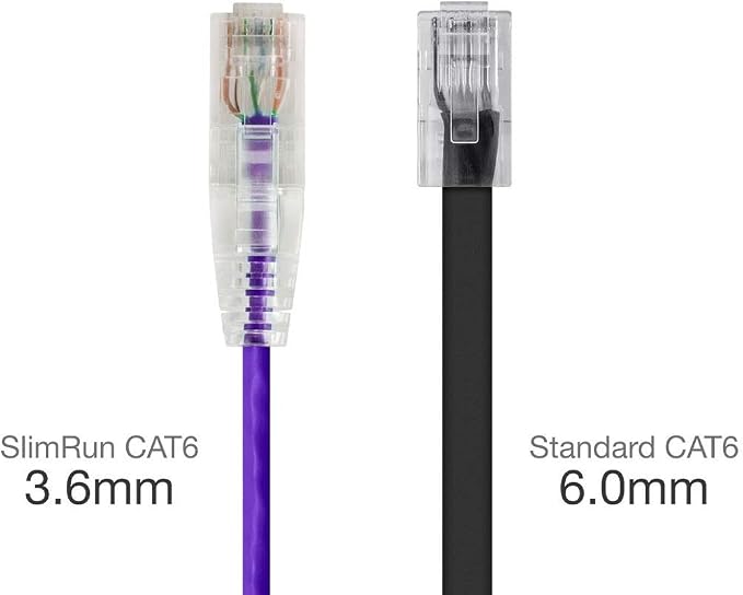 Monoprice Cat6 6in Purple Component Level Patch Cable UTP 28AWG 550MHz Pure - Image 2