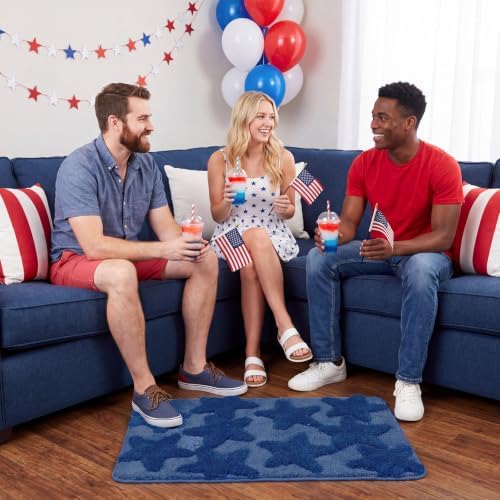 Capoda 1 Pcs Patriotic Bathroom Rug 20 x 30 Inch Blue Patriotic Star Bath Mat - Image 6