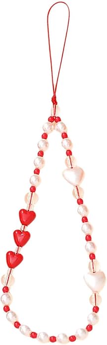 Beaded Phone Charm Lanyard Strap Girly Style Fixed Beads Pearl Lanyards by Staqlo
