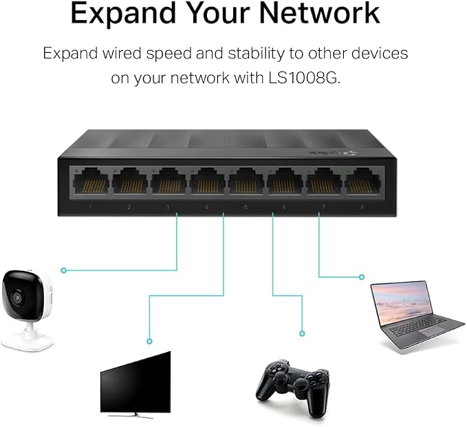 TP-Link Litewave 8 Port Gigabit Ethernet Switch | Desktop Ethernet Splitter | - Image 5
