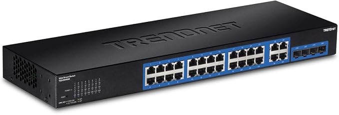 TRENDnet 28-Port Gigabit Web Smart Switch, 24 x Gigabit Ports, 4 x Shared by TRENDnet