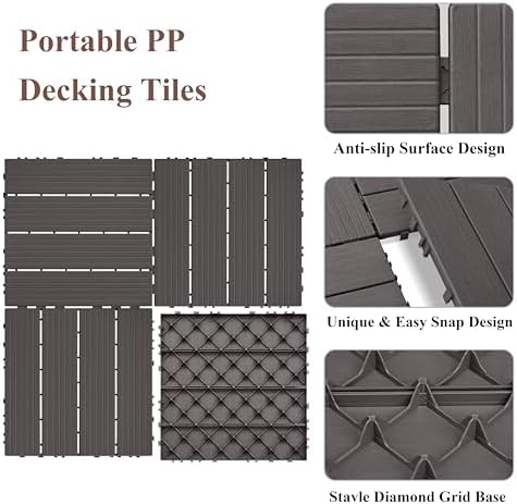 22 PCS Interlocking Deck Tiles - Image 5