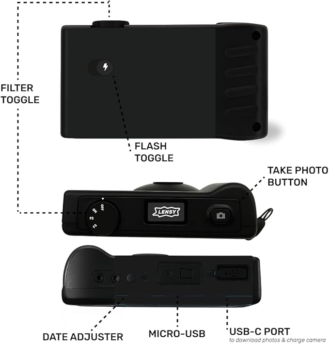 LENSY Screen Free Digital Camera | Four Built in Filters | Rechargeable - Image 4