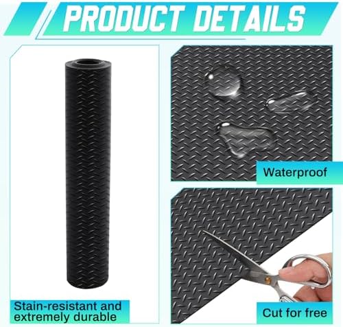 Breling 18 in × 10 ft Rubber Diamond Plate Rolls Garage Floor Mat - Image 3