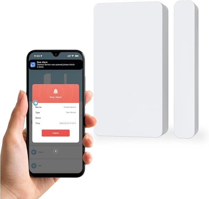 Mini Door Sensor, Wireless Door Window Sensor by EACHHAHA